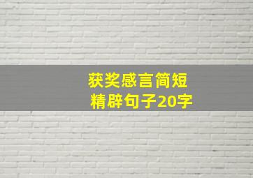 获奖感言简短精辟句子20字