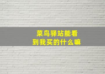 菜鸟驿站能看到我买的什么嘛