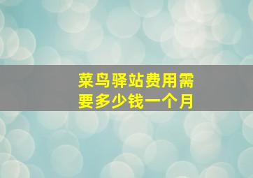 菜鸟驿站费用需要多少钱一个月