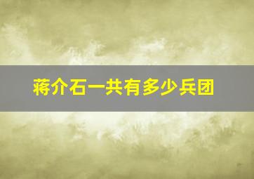 蒋介石一共有多少兵团