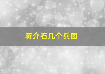 蒋介石几个兵团