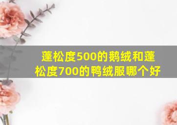 蓬松度500的鹅绒和蓬松度700的鸭绒服哪个好