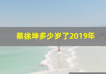 蔡徐坤多少岁了2019年