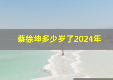 蔡徐坤多少岁了2024年