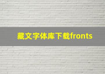 藏文字体库下载fronts