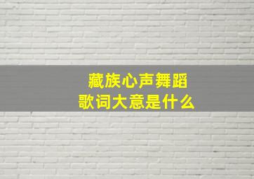 藏族心声舞蹈歌词大意是什么