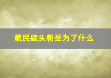 藏民磕头朝圣为了什么