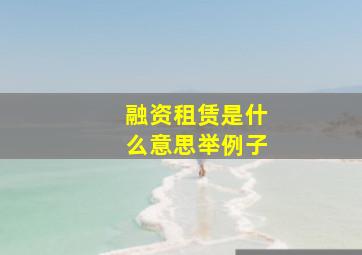 融资租赁是什么意思举例子