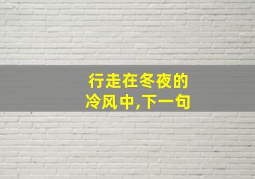 行走在冬夜的冷风中,下一句