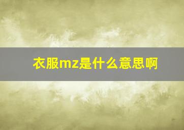 衣服mz是什么意思啊