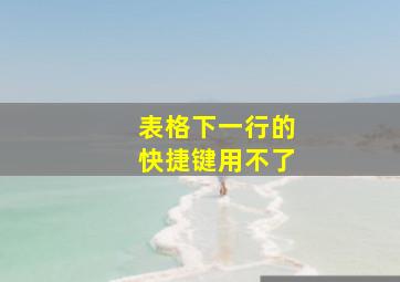 表格下一行的快捷键用不了