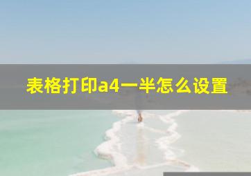 表格打印a4一半怎么设置