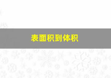 表面积到体积