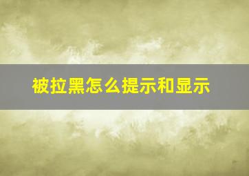 被拉黑怎么提示和显示