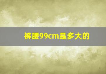 裤腰99cm是多大的