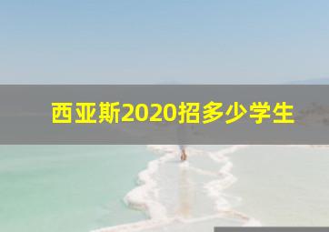 西亚斯2020招多少学生