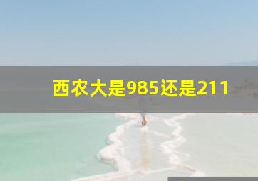 西农大是985还是211