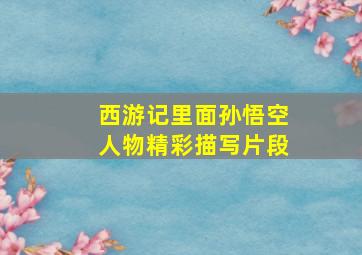 西游记里面孙悟空人物精彩描写片段