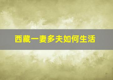 西藏一妻多夫如何生活