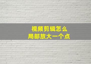 视频剪辑怎么局部放大一个点