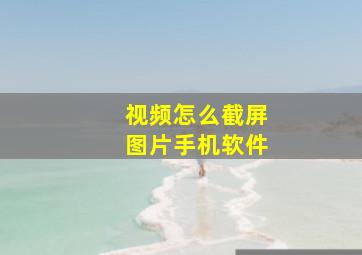 视频怎么截屏图片手机软件