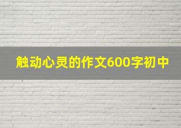 触动心灵的作文600字初中