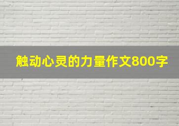 触动心灵的力量作文800字