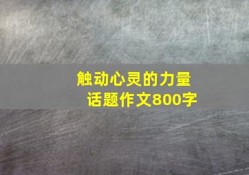 触动心灵的力量话题作文800字