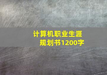 计算机职业生涯规划书1200字