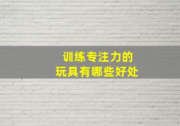 训练专注力的玩具有哪些好处