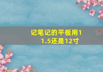 记笔记的平板用11.5还是12寸