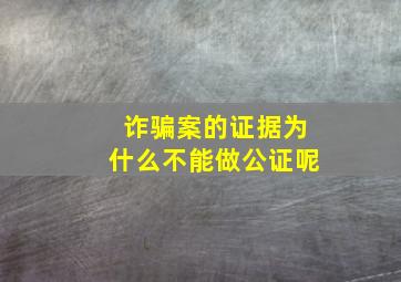 诈骗案的证据为什么不能做公证呢