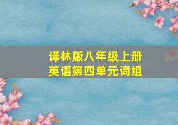 译林版八年级上册英语第四单元词组