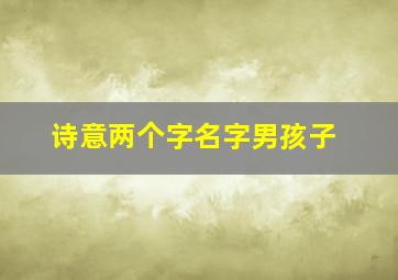 诗意两个字名字男孩子