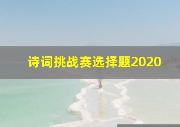 诗词挑战赛选择题2020