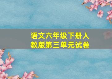 语文六年级下册人教版第三单元试卷