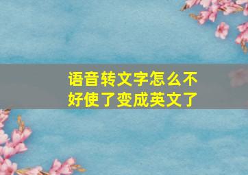 语音转文字怎么不好使了变成英文了