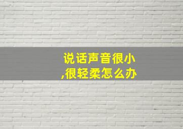 说话声音很小,很轻柔怎么办