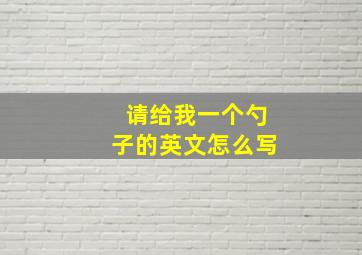 请给我一个勺子的英文怎么写