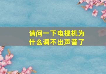 请问一下电视机为什么调不出声音了