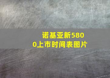 诺基亚新5800上市时间表图片