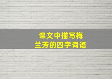 课文中描写梅兰芳的四字词语