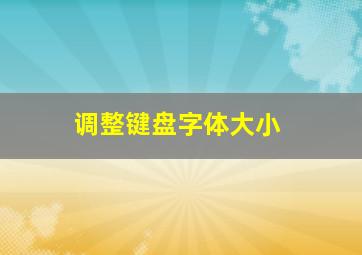 调整键盘字体大小