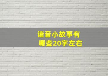 谐音小故事有哪些20字左右