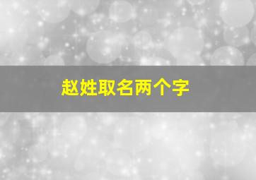 赵姓取名两个字