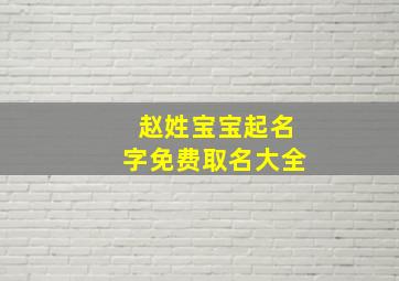 赵姓宝宝起名字免费取名大全