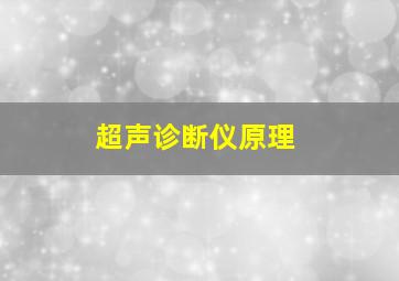 超声诊断仪原理