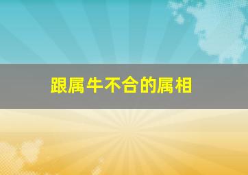 跟属牛不合的属相