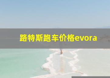 路特斯跑车价格evora