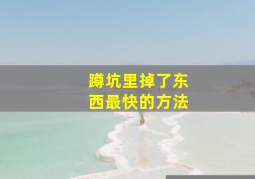 蹲坑里掉了东西最快的方法